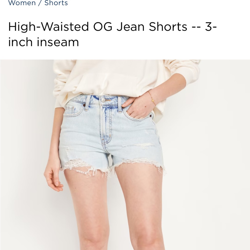 old navy og straight light blue jean shorts